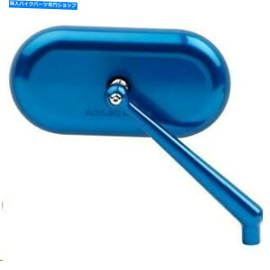 Mirror Arlen Ness 13-177bȉ~`̒Zrbg̋ - E - ̗zɎ_ Arlen Ness 13-177 Forged Oval Short Stem Billet Mirror - Right - Blue Anodized