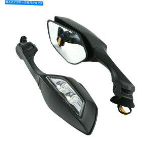 Mirror ubNAr[~[LEDjWZX10R 16-20 16 17 18 Black Rear View Mirrors LED Turn Signals For Kawasaki Ninja ZX10R 16-20 16 17 18