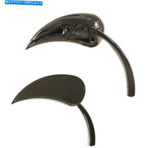 Mirror n[[ - _rbh\̂߂̔asƔRq̑ȉ~ Flamed Elliptical Mirrors with Radius Stems for Harley-Davidson