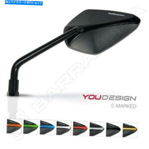 Mirror Barracuda Coppia Specchi Moto Retrovisori Ao[WNero Pair Mirrors Black BARRACUDA COPPIA SPECCHI MOTO RETROVISORI A-VERSION NERO PAIR MIRRORS BLACK