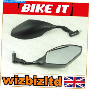 Mirror ubNgC̖ؔnjo[T{g}Eg~[MRU012̎]Ԃ̃yA Bikeit Pair of Black Trojan Universal Bolt Mounted Mirrors MRU012