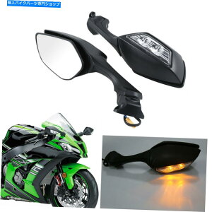 Mirror ubNLEDTCu~[jWZX10R ZX-10R 16-20̂߂̐MK Black LED Rearview Mirrors Turn Signal Fit For Kawasaki Ninja ZX10R ZX-10R 16-20