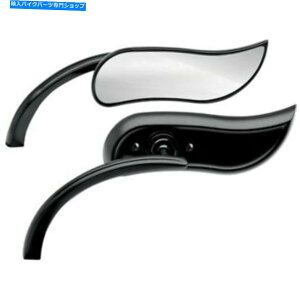 Mirror Arlen Ness Micro Black Upswept左右サイドハンドルバーミラーハーレー&メトリ Arlen Ness Micro Black Upswept Left & Right Side Handlebar Mirrors Harley & Metr