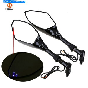 Mirror JTLZ750 2004-10̂߂̃I[goCLED^[MobN~[ Motorcycle LED Integrated Turn Signals Rearview Mirror For Kawasaki Z750 2004-10