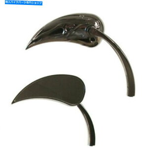 Mirror n[[ - _rbh\̂߂̔as^VR悤ȑȉ~ BRAND NEW Flamed Elliptical Mirrors with Radius Stems for Harley-Davidson