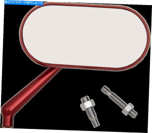 Mirror �E���̒P��̃n���h���o�[�~���[�̃��b�h�̐Ԃ��ȉ~�`�̓ʖʑ��ʐ}�̃l�W Arlen Ness Red Oval Convex Side View Screw in Right Side Single Handlebar Mirror