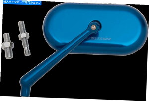 Mirror ̃VOnho[~[̃A[lXȉ~`̓ʖʐ}̂˂ Arlen Ness Blue Oval Convex Side View Screw in Left Side Single Handlebar Mirror