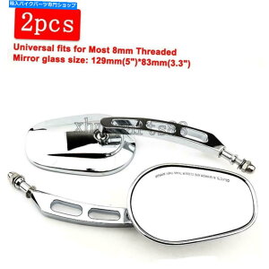 Mirror Harley-DavidsoñJ[[c[Ô߂2s[XNI[goC̃obNTCh~[ 2Pcs Chrome Motorcycle Rearview Side Mirrors For Harley-Davidson Curiser Touring