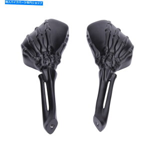 Mirror ubNI[goCXPgXJnhAr[TCh~[̃n[[_rbh\ Black Motorcycle Skeleton Skull Hand Rear View Side Mirrors For Harley Davidson