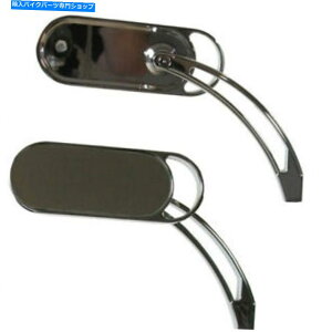 Mirror Iȃ|PbgpȂJbgAEgXẽn[[_rbh\̑ȉ~`̋ Oval Mirrors with Decorative Pocket Curved Cut-Out Stem for Harley-Davidson