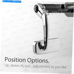 Mirror Triumph 16-ストリートツインスルクトンrのための古典的なバーエンドミラークロムの長方形 Classic bar end mirror chrome rectangular for Triumph 16- Street Twin Thruxton R