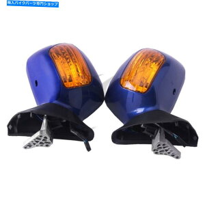 Mirror z_S[hEBOGL1800 2001-2017̂߂̐TChAr[~[VOitBbg Blue Side Rear View Mirror Signal Fit For Honda Goldwing GL1800 2001-2017