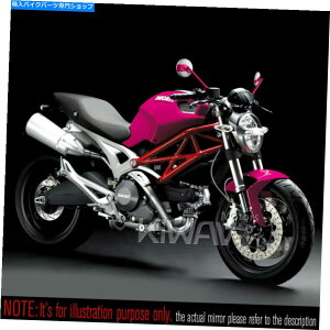 Mirror ~[~bV[sNxg+Xe/J[{pJtF[T[{o[ mirror Missie pink belt + stem /white carbon for motorcycle cafe racer bobber 