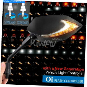 Mirror ~[Vt@[fALEDj[gXe+ OitbV[[gRg[[tBbgBSA Mirrors Lucifer Dual LED neat stem + Oi Flasher Rate Control Relay fits BSA