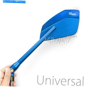 Mirror I[goC̃~[NAoCSȓʂ̔񋅖ʃtBbgقƂǂ̎]ԃ Motorcycle mirrors CleaverII blue robust convex aspheric fit most bike 
