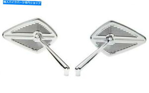 Mirror I[goCnho[~[ZbgArlen Ness Chrome_ChʏlW Arlen Ness Chrome Diamond Convex Screw in Motorcycle Handlebar Mirror Set