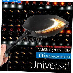 Mirror Kiwav Mirrors LuciferfALED + OItbV[[g䃊[̓`bp[ɃtBbg KiWAV Mirrors Lucifer Dual LED + Oi Flasher Rate Control Relay fits chopper