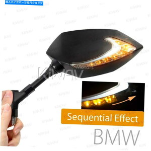 Mirror �����f���A��LED�~���[�u���b�N�n�E�W���OM10 1.5P�A�_�v�^�[��BMW R 1200GS�Ƀt�B�b�g Sequential dual led mirror black housing M10 1.5p adapter fits BMW R 1200GS