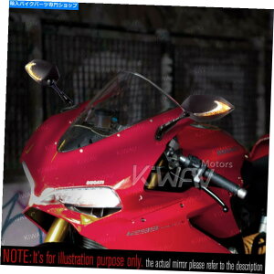 Mirror Kiwav�~���[���V�t�@�[�u���b�N2�g�[��LED��DUCATI 1199 PANIGALE S ABS 14 ' KiWAV mirror Lucifer black 2tone LED fits Ducati 1199 Panigale S ABS 14'�y���s�A���i�z