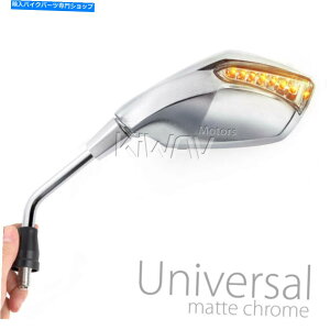 Mirror Chrome~[LED^[VOi10mmtBbgke100 125 175 klr klv klx kh chrome mirrors LED turn signals 10mm fits KAWASAKI KE100 125 175 KLR KLV KLX KH