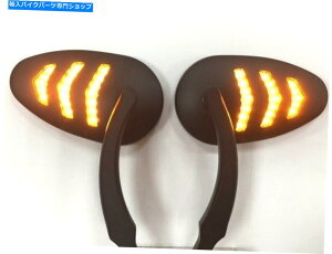 Mirror obN~[yÃobNAbṽobNAbv^[tbV̂߂̃n[[̑LED Back Mirror Pair Rearview Back-up Integrated Turn Flash for Harley & Other LED