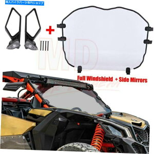 Mirror UTV�T�C�h�~���[���t���t�����g�K���X��Maverick X3 Max Turbo R 2017-2020 UTV Side Mirrors & Full Windshield For Can Am Maverick X3 Max Turbo R 2017-2020�y���s�A���i�z