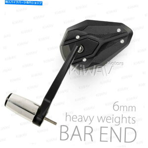 Mirror �o�[�G���h�~���[VIPERII ALL�u���b�N�w�r�[�o�[�G���h6mm�t�B�b�gAprilia Gilera GP 800 Bar end mirror ViperII all black heavy bar end 6mm fits Aprilia Gilera GP 800