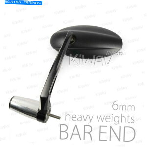 Mirror �o�[�G���h�~���[�E���g���u���b�N�I�[�o���G�N�X�g���w�r�[�o�[�G���h6mm�t�B�b�gVespa GT 60-300cc Bar end mirror Ultra black oval extra heavy bar end 6mm fits Vespa GT 60-300cc�y���s�A���i�z