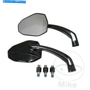 Mirror nCT[_[Ȅ~[GNXgA_|[^[ubNALUyA301-023 Highsider Left & Right Victory Mirror ExtraAdapters Black Alu Pair 301-023