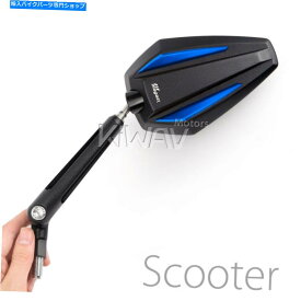 Mirror Loading... mirrors Achilles black + blue rear view M8 x 1.25 fits Yamaha scooter motorcycle