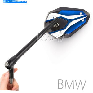 Mirror BMWoCNViperiiubN+u[nEWOA~jE10mm 1.5sb`Ẫ~[ mirrors for BMW bike ViperII black + blue housing aluminum stem 10mm 1.5pitch 