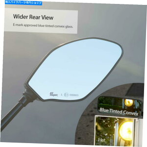 Mirror ~[100J[{pT[ubN8 10mmI[goCXN[^[u[ʃKX Mirrors 100% carbon Panther black 8 10mm motorcycles scooters blue convex glass