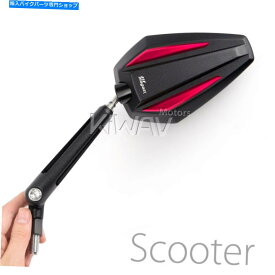 Mirror Loading... mirrors Achilles black + red rear view M8 x 1.25 fits Aprilia scooter motorcycle