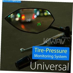 Mirror Kiwav Black Mirrors Buck Buint-in TPM 8mm 10mm̓I[goCXN[^[ KiWAV black mirrors BUCK built-in TPMS 8mm 10mm fits motorcycle scooters 
