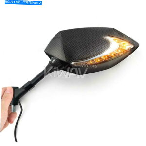 Mirror L[uJ[{bNX~[Vt@[fALEDjOCWP[^[tBbgn[[Xg[g KiWAV carbon look mirrors Lucifer dual LED running indicator fits Harley Street