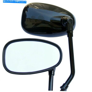 Mirror 1pair̂鍕ȉ~`̋Foryamaha Raider S VX^[Virago Vmax 1Pair Glossy Black Oval Mirrors ForYamaha Raider S V star Virago Vmax