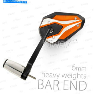 Mirror GSF GSX-Rpo[Gh~[VIPERIIubNIWF̃GNXgwr[o[Gh6mm Bar end mirror ViperII black orange extra heavy bar end 6mm for Suzuki GSF GSX-R