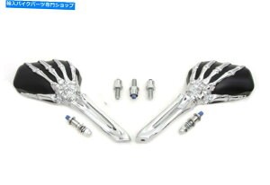 Mirror �X�P���g���~���[W /���^�̌sShovelhead Evo TC�u���b�N���N���� Skeleton Mirrors w/ Bone Shaped Stems Shovelhead EVO TC Black & Chrome�y���s�A���i�z