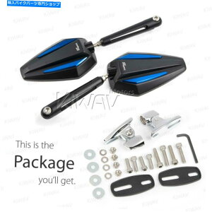 Mirror u[ubNALXtFAO~[Nx[XA~jEtBbgCBR ZX FZR GSX-R Blue & black Achilles fairing mirrors chrome base aluminum fits CBR ZX FZR GSX-R