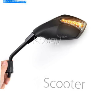Mirror FISTX^C͎̍]ԃXN[^[z_XYL̂߂8mm𓱂܂8mm fist style black mirrors LED turn signals 8mm for bike scooter Honda Suzuki 