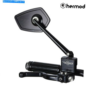 Mirror Motogadget M view glassless�I�[�g�o�C�̃o�C�N�E�B���O�~���[ - �� - �� Motogadget M View Race Glassless Motorcycle Motorbike Wing Mirror - Left - Black