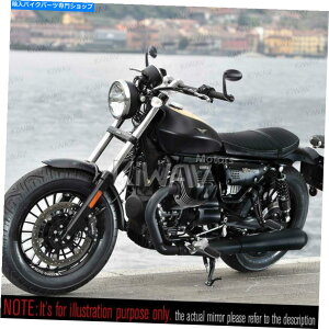 Mirror o[Gh~[ȉ~`NYtBbggOOWC˂OEMo[ Bar end mirrors ULTRA black oval chrome lens fits Moto Guzzi threaded OEM bar