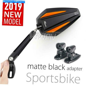 Mirror �I�����W���u���b�N�A�L���X�t�F�A�����O�~���[CBR ZX FZR GSX-R�p�u���b�N�x�[�X�A���~�j�E�� Orange & black Achilles fairing mirrors black base aluminum for CBR ZX FZR GSX-R
