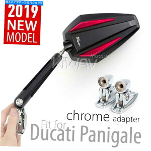 Mirror tFAO~[ubNbh3DubNN[x[XtBbgDUCATI 1199pjQ[i14 'j Fairing Mirrors black & red 3D block chrome base fits Ducati 1199 Panigale (14')