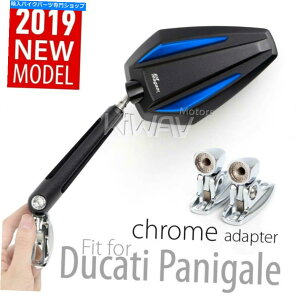 Mirror tFAO~[ubNu[3DubNNx[XpDUCATI 1199pjQ[i14 'j Fairing Mirrors black & blue 3D block chrome base for Ducati 1199 Panigale (14')