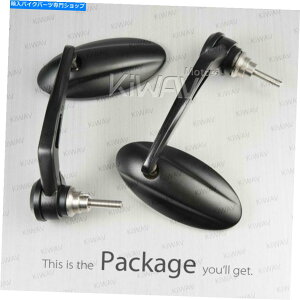 Mirror JX^ChXJEg{o[̂߂̃o[Gh~[ȉ~`̃}bgubN^nEWO Bar end mirror Ultra oval mat black metal housing for custom Indian Scout Bobber