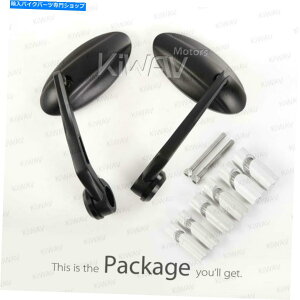 Mirror バーエンドミラー黒楕円形の形の凸の調節可能な超アルミニウムはボバーをフィット Bar end mirror black oval shape convex adjustable ULTRA aluminum fits bobber