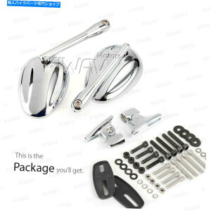 Mirror tFAO~[Nʑȉ~N[x[XDUCATI 1199pjQ[14 ' Fairing Mirrors chrome convex ELLIPSE chrome base fits Ducati 1199 Panigale 14'