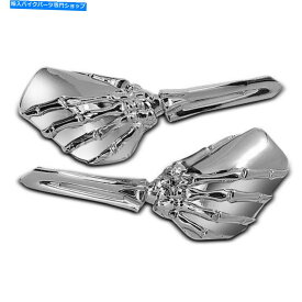 Mirror ハーレーダビッドソン、勝利、日本のクロムのためのミラースケルトンの手 Mirror Skeleton Hand for Harley Davidson, Triumph, Japanese chrome