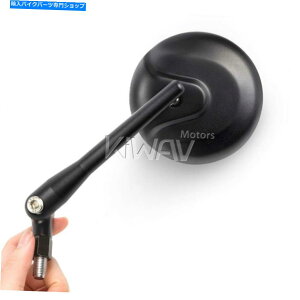Mirror �~���[�A���~�j�E�����g�����E���h�X�^�C���u���b�N8mm�t�B�b�c�X�N�[�^�[�z���_�X�Y�L�� mirrors aluminum retro round style black 8mm fits bike scooter Honda Suzuki �Áy���s�A���i�z